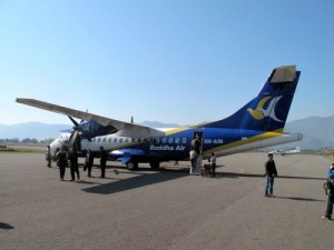 Pokhara Airport Buddha Air Plane