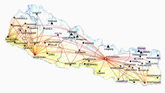 Nepal Domestic Flight Route